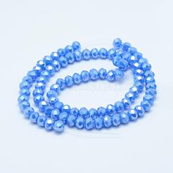 電気メッキガラスビーズ連売り  ABカラーメッキ  多面カット  ロンデル  ミックスカラー  3x3mm  穴：0.8mm  約150個/連  15.5インチ〜15.7インチ（39.5cm〜40cm）&nbsp;GLAA-E395-02-3mm