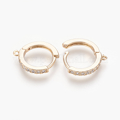 Латунные серьги-кольца из микро-паве с фианитами KK-O112-13LG