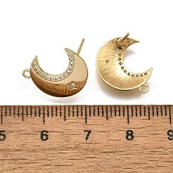 Латунные микро-паве прозрачные серьги-гвоздики из циркония&nbsp;KK-G530-03G