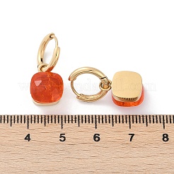 Серьги-кольца из нержавеющей стали 304 со стеклянными вставками&nbsp;EJEW-Z089-30G