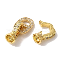 Овальная стойка с покрытием из латуни с микропаве KK-A225-09G