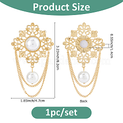 1 шт. броши-бахрома из искусственного жемчуга в виде цветка JEWB-FH0002-30