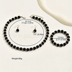 Шикарные комплекты из стеклянных круглых бусин ZH0007