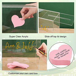 Прямоугольная акриловая коробка для свадебных открыток CON-OC0001-58