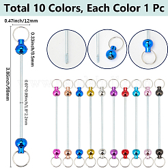 10 portachiavi con perline in lega di 10 colori per la creazione di gioielli fai da te&nbsp;FIND-SC0014-33