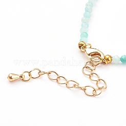 Bracciali sfaccettati con perline amazzonite naturale per le donne&nbsp;BJEW-JB05928-04