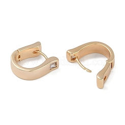 Латунные серьги-кольца из прозрачного кубического циркония EJEW-L292-007G
