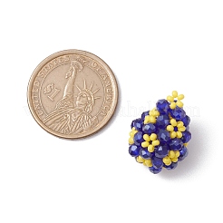 手作りのガラスシードビーズペンダント  ティアドロップチャーム  ブルー  24x17mm  穴：1.3mm&nbsp;PALLOY-MZ00422-02