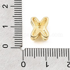 Barrettes d'espacement initiales en laiton micro-pavé de zircone cubique transparente&nbsp;KK-E802-34G-X