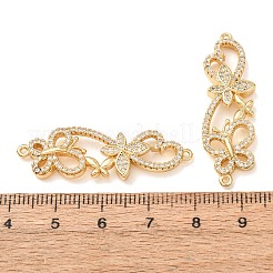 Verbindungsanhänger mit Mikropavé aus Messing mit durchsichtigen Zirkonia-Steinen&nbsp;CU-CBA4579-01G-A