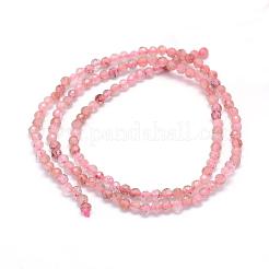 Природного кварца клубники нитей бисера&nbsp;G-E411-09A-4mm