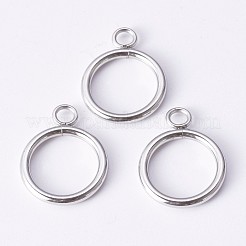変色しにくい304ステンレススチールのトグル留め具  ステンレス鋼色  リング：21x16x2mm  穴：3mm  バー：23x7x2mm  穴：3mm&nbsp;STAS-P190-07