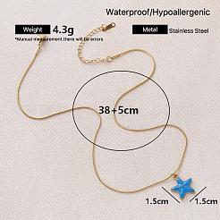 Colliers pendentifs vintage océan en acier inoxydable 304 émaillé en forme d'étoile de mer pour femmes&nbsp;LS-FT5866