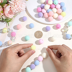 40 pièce de perles acryliques opaques floquées&nbsp;OACR-PA0001-95