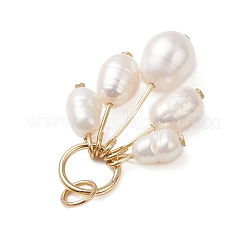 Подвески из натурального культивированного пресноводного жемчуга с бусинами из риса&nbsp;PALLOY-JF04817