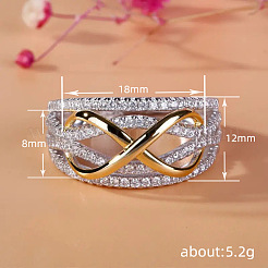 Messing Micro Pave klare Zirkonia Fingerringe&nbsp;WG69198-03
