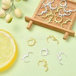 20 個 2 色の真鍮フレンチフックピアスパーツ  カン付き  ゴールデン＆シルバー  14.5x11.5x1.8mm  穴：1.6mm  ピン：0.8mm  10個/カラー&nbsp;KK-CJ0002-06