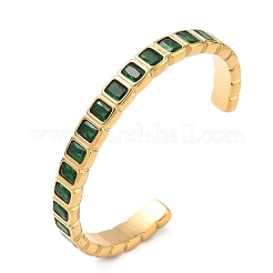 Bracelets manchettes en acier inoxydable 304 et zircon cubique pour femmes&nbsp;BJEW-T031-01C