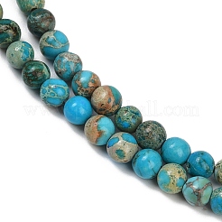 Fili di perle di regalite naturale tinta/diaspro imperiale/diaspro sedimentario marino&nbsp;G-B124-C04-10