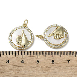 Подвески из латуни с микро-паве на тему жеста и циркония&nbsp;KK-G485-18B-G