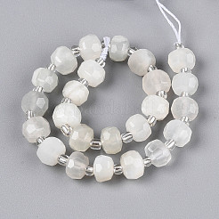Натуральный белый лунный камень бисер пряди G-N327-08A-09