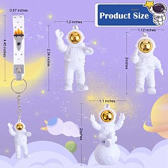 3 個宇宙飛行士キーホルダーかわいいスペースキーホルダーバックパック財布車のキーホルダーの装飾子供のスペースパーティーの好意  ゴールドカラー  21.5cm&nbsp;JX317A