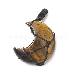 Плетеные нейлоновые подвески из натуральных и синтетических смешанных драгоценных камней&nbsp;PALLOY-JF02044