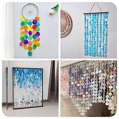 50 шт. окрашенные натуральные подвески-соединители из ракушек Capiz&nbsp;BSHE-TA0001-20A