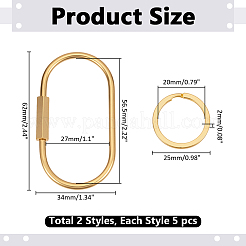 パーツを作るDIYジュエリー  キット  真鍮製のネジ留め具を含む  アイアンスプリットリング  ゴールドカラー  25~62x25~34x2~6mm  5個/スタイル&nbsp;DIY-ME0002-13