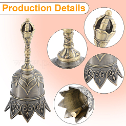 1 шт. сплав ручной звонок колокольчик дисплей украшения&nbsp;AJEW-GF0012-23AB