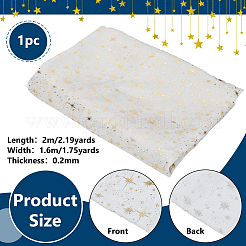 Полиэстеровая ткань с золотым тиснением и узором в виде звезд AJEW-WH0314-808B