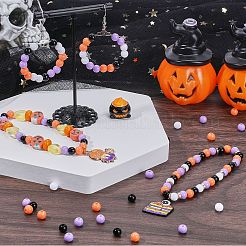 1200 шт. двухцветные непрозрачные акриловые бусины на тему Хэллоуина&nbsp;MACR-SC0001-43