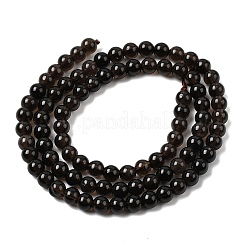 Природные дымчатый кварц бисер пряди круглые&nbsp;G-E329-4mm-38