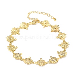 Латунные браслеты-цепочки с микропаве из прозрачных кубических цирконий для женщин&nbsp;BJEW-A090-11B-G