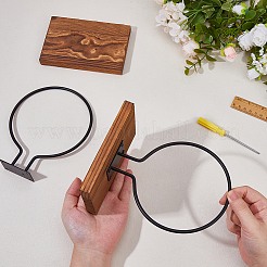 Настенная стойка для баскетбола из дерева и железа AJEW-WH0248