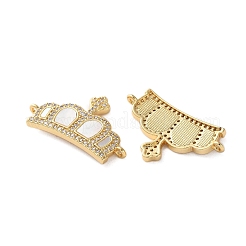 Подвески-короны с микропаве из латуни и кубическим цирконием&nbsp;KK-U070-05G