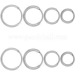 8 шт. 4 стиля гипоаллергенных серег-колец из чистого титана класса имплантов f136 EJEW-BBC0001-86