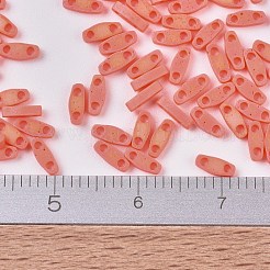 MIYUKIクォーターティラビーズ  日本製シードビーズ  2穴  （qtl406fr）マットな不透明なオレンジ色のab  5x1.2x1.9mm  穴：0.8mm  約2400個/50g&nbsp;SEED-X0054-QTL0406FR