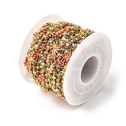 Латунные эмалированные цветочные звенья цепи CHS-H112-22G-02