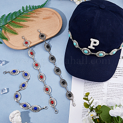 4 шт. овальная синтетическая бирюзовая цепочка для бейсболки&nbsp;HJEW-HS00043