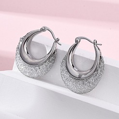 Серьги-кольца из латуни с прозрачным фианитом EJEW-R025-36P