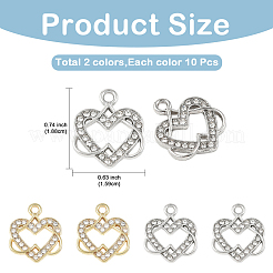 20шт 2 цвета подвески из сплава со стразами&nbsp;FIND-YW0011-37