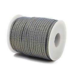 ナイロン編組コード  ミランコード／メタリック糸を撚り合わせたもの  濃いグレー  3mm  約21.87ヤード（20m）/ロール&nbsp;NWIR-C004-02C