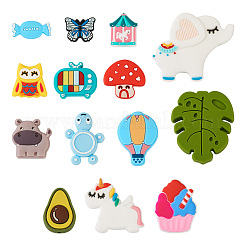 14шт 14 стиля пищевых экологически чистых силиконовых бусин SIL-TA0001-58