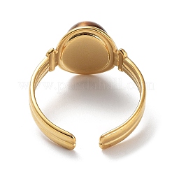 Овальные открытые манжеты из натурального тигрового глаза&nbsp;RJEW-Z024-01G