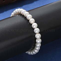 Браслет-слайдер из ракушек с жемчугом и латунной цепочкой в виде змеи BJEW-B066-01B-01