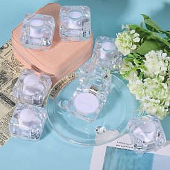 Квадратные пластиковые коробки для хранения колец с ева внутри AJEW-WH0472-43A