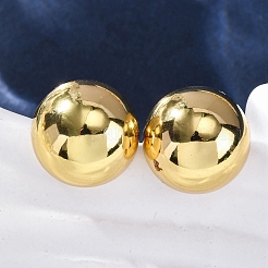 半円形 304 ステンレススチール スタッド イヤリング  ゴールドカラー  14mm&nbsp;EJEW-A125-80C-G