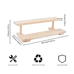 2-ярусный деревянный органайзер для ювелирных изделий с подставками для витрины ODIS-WH0058-18B