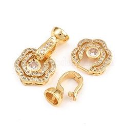Messing Micro Pave klare Zirkonia Falte über Verschlüsse&nbsp;KK-H292-14G